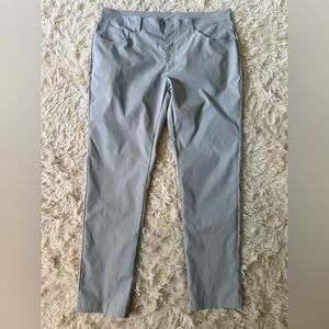 Lacoste Sport Slim Fit Gray Performance Pants Size 38 Polyester Stretch